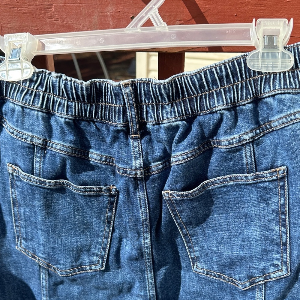 aerie Blue Button-Front Denim Mini Skirt - Picture 5 of 6